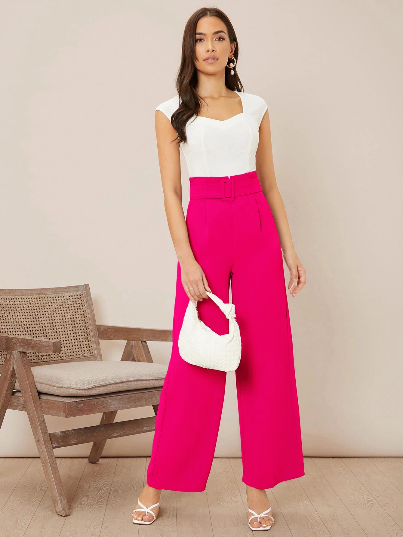 KOTTY Women Regular length Rose Pink Solid Trousers