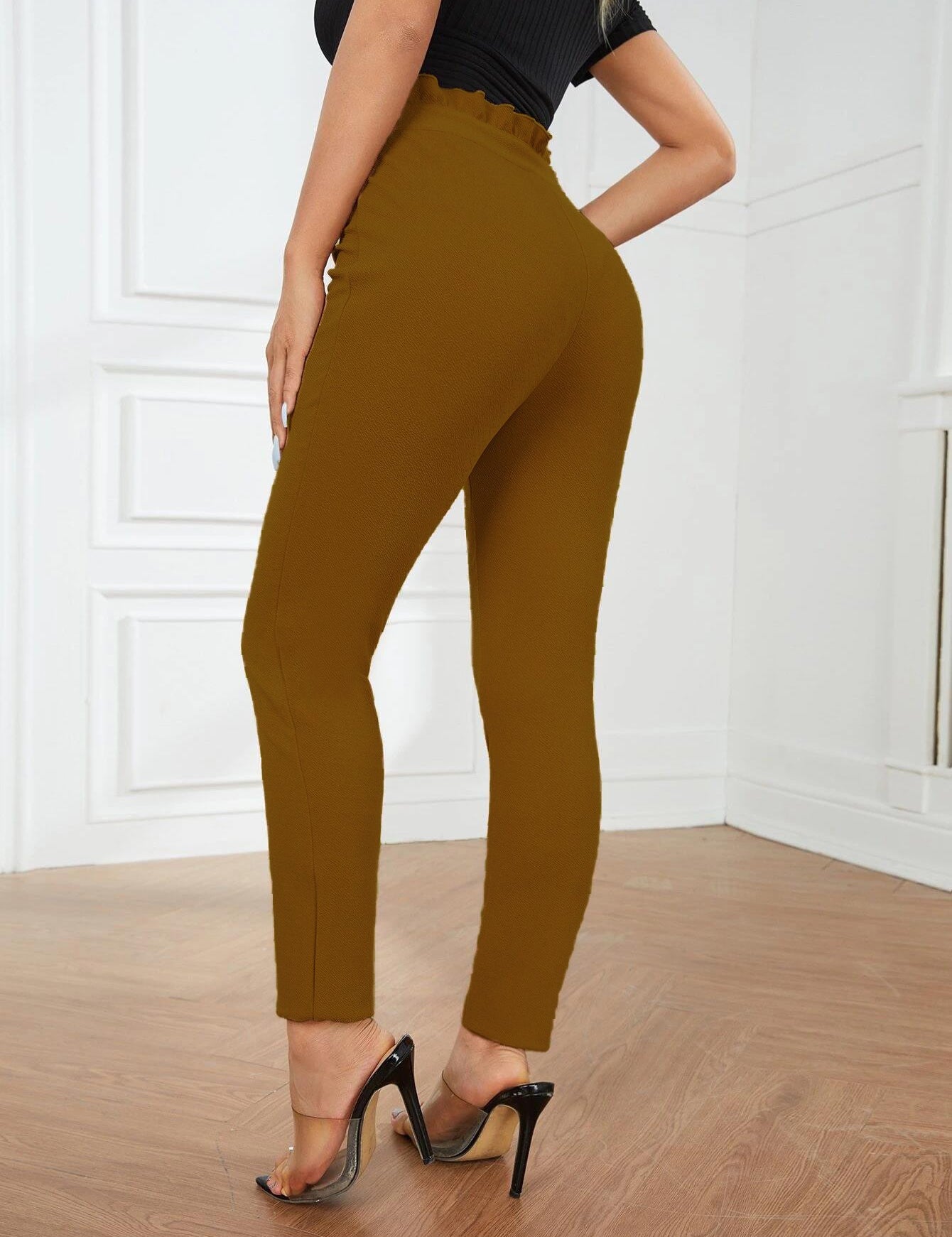 KOTTY Womens Solid Attractive High Rise Pant