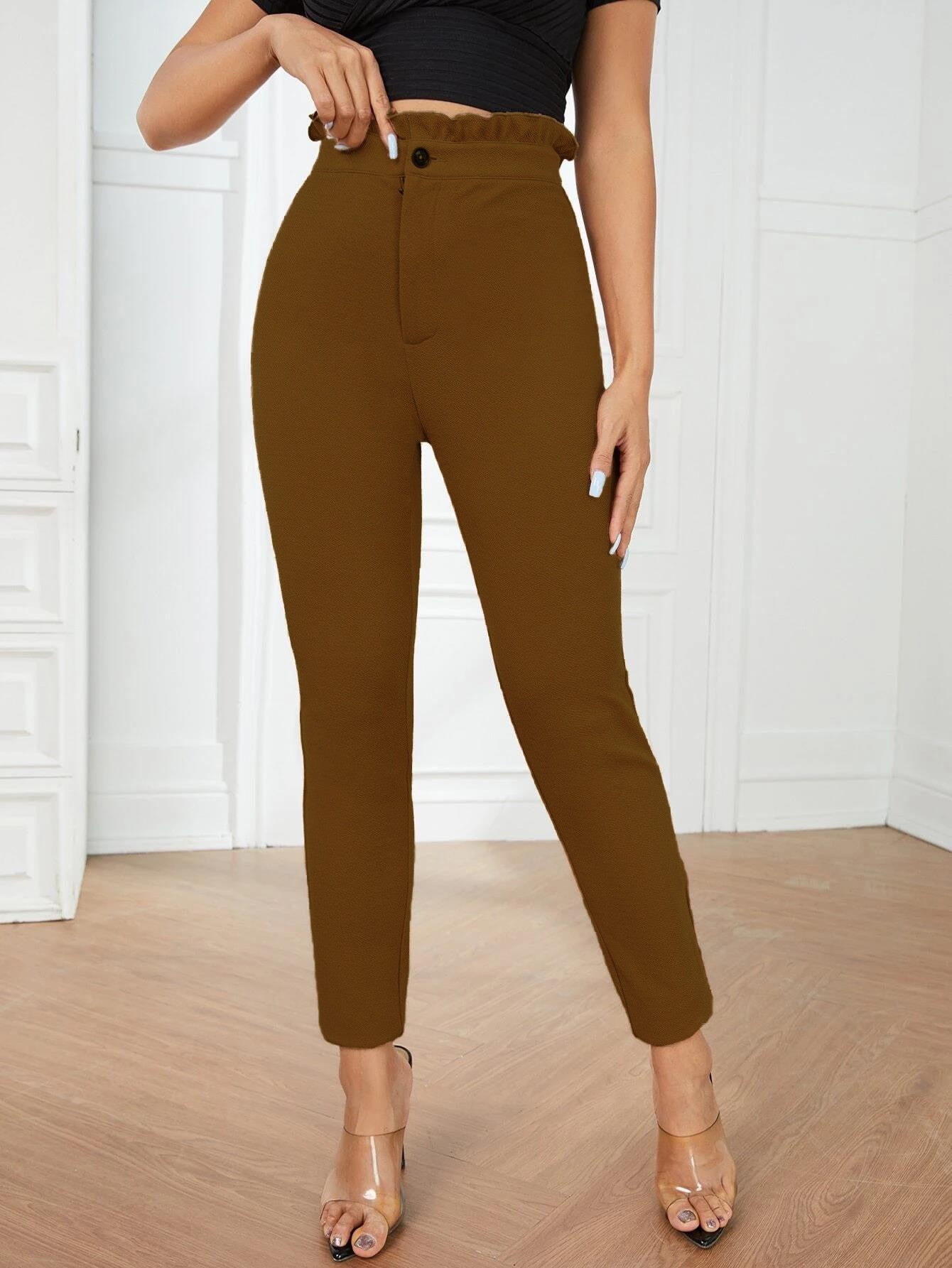 KOTTY Skinny Fit Women Brown Trousers 
