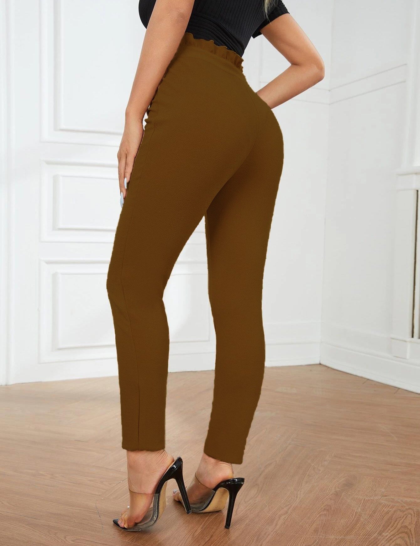 KOTTY Skinny Fit Women Brown Trousers 