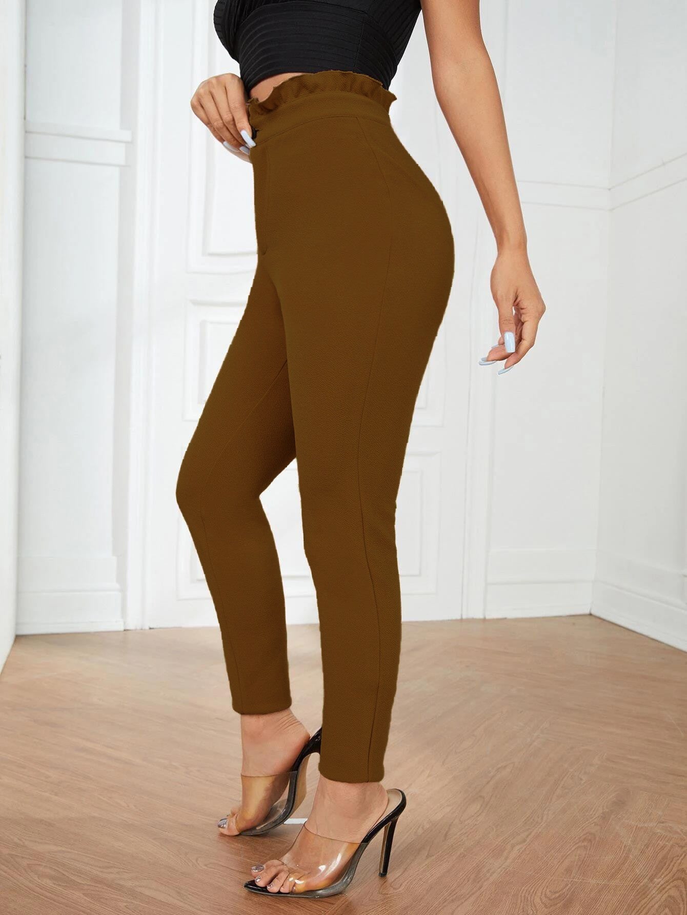 KOTTY Skinny Fit Women Brown Trousers 
