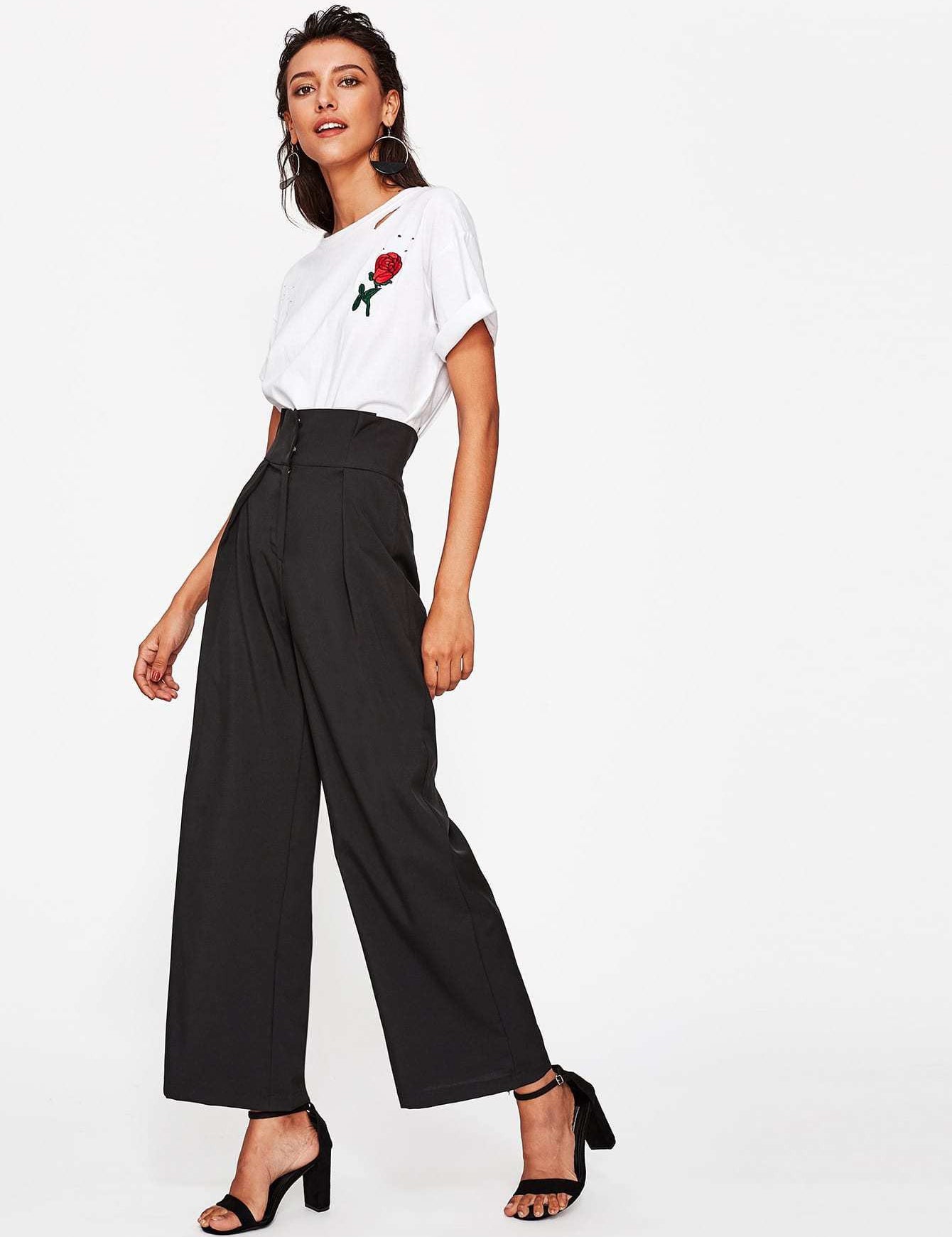 KOTTY Womens Solid Attractive High Rise Pant