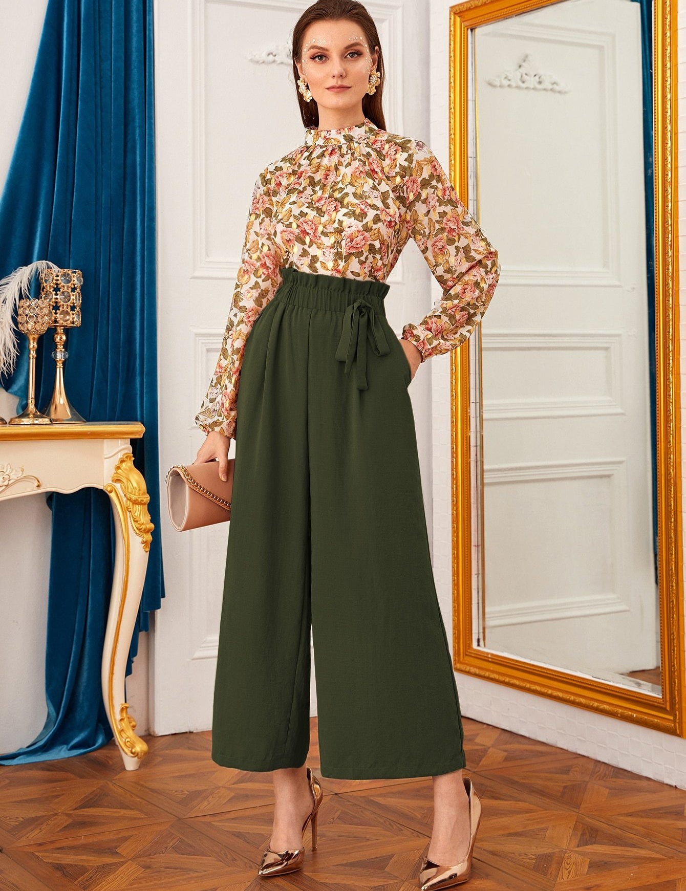 KOTTY Relaxed Women Green Trousers 