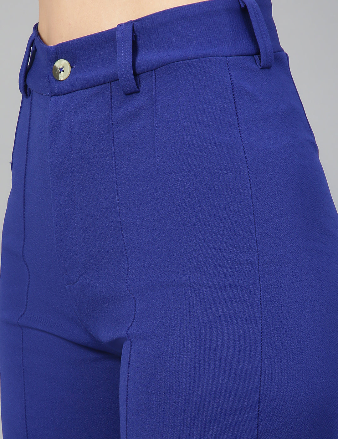 KOTTY Women Solid Polyester Blend Dark Sapphire Blue Trouser