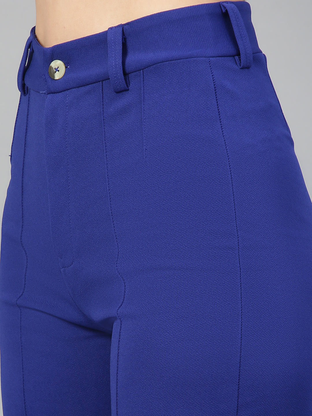 KOTTY Women Solid Polyester Blend Dark Sapphire Blue Trouser