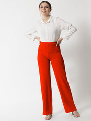 KOTTY Regular Fit Women Orange Trousers 