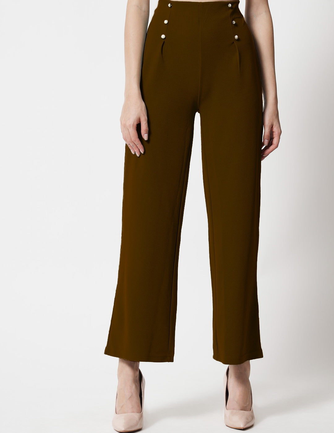 KOTTY Regular Fit Women Brown Trousers 