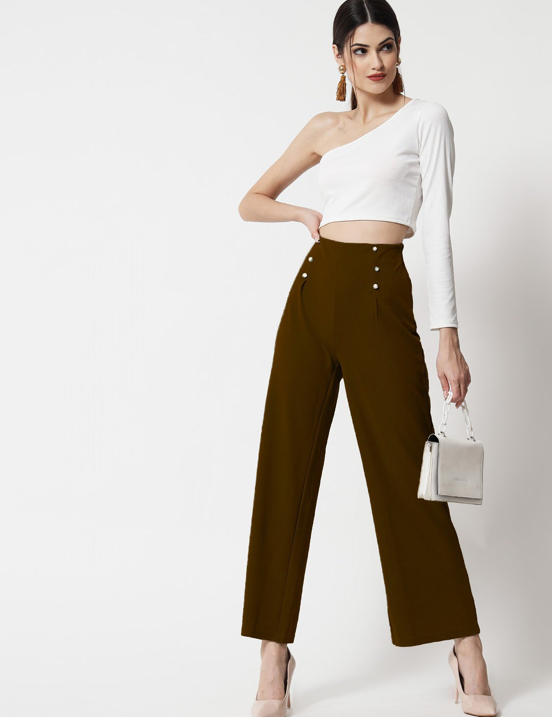 KOTTY Regular Fit Women Brown Trousers 