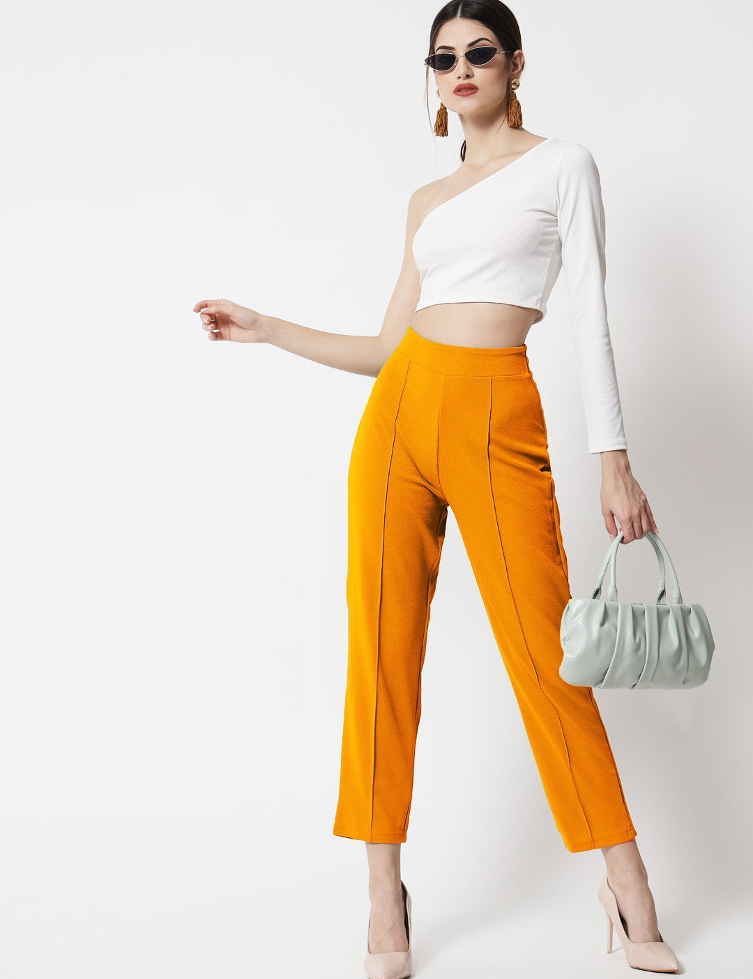 KOTTY Regular Fit Women Yellow Trousers 