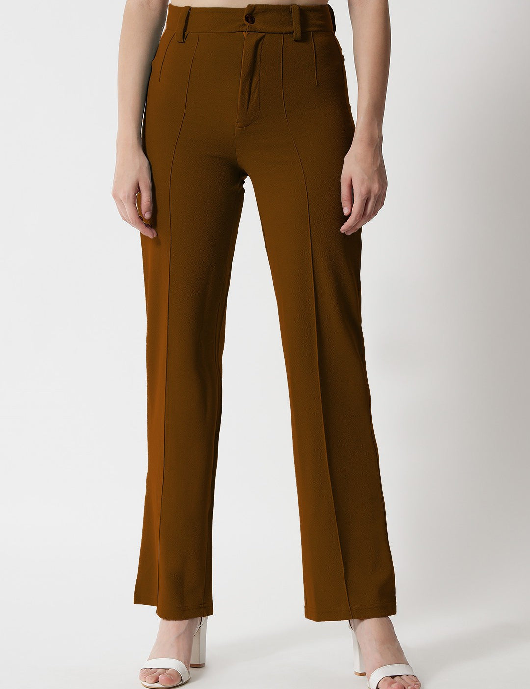 KOTTY Regular Fit Women Brown Trousers 