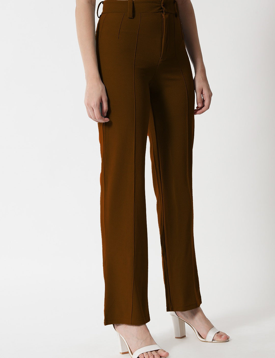 KOTTY Regular Fit Women Brown Trousers 