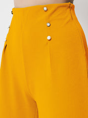 KOTTY Regular Fit Women Yellow Trousers 