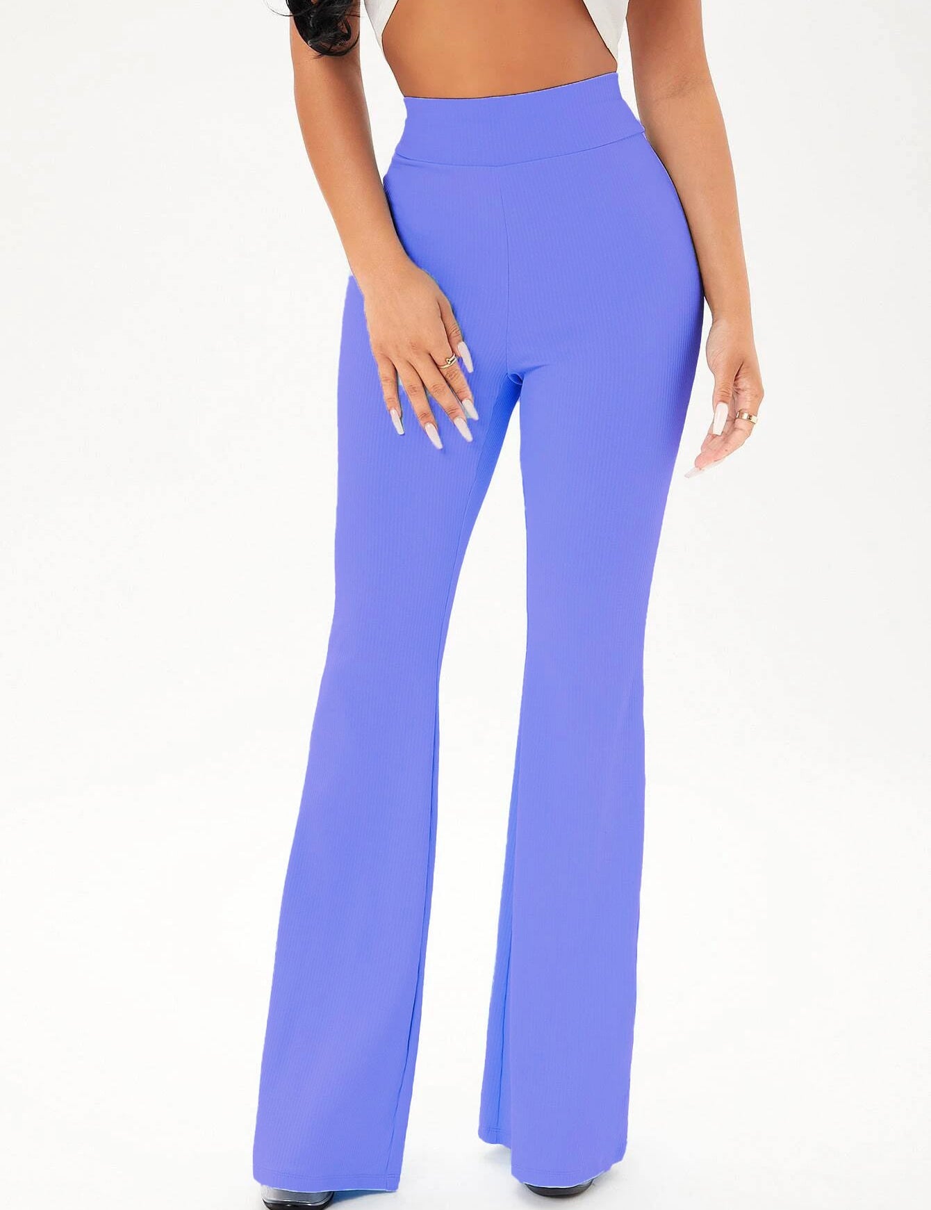 KOTTY Flared Women Light Blue Trousers 