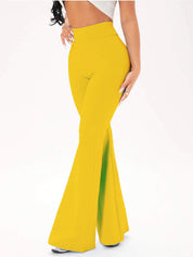 KOTTY Flared Women Yellow Trousers 