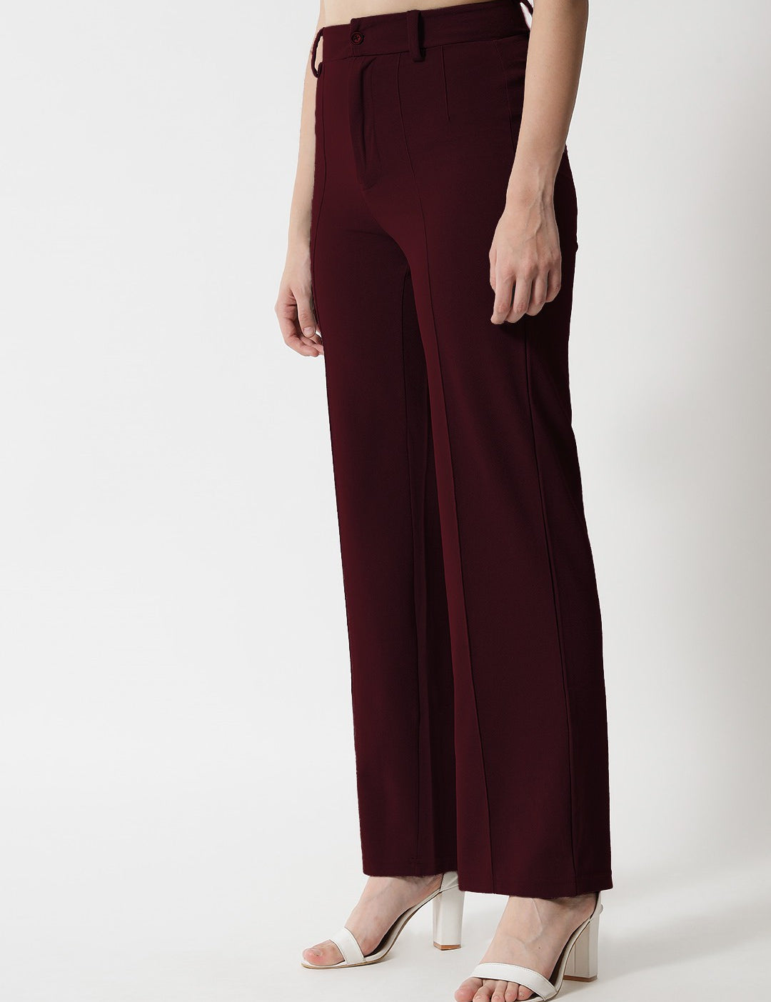 KOTTY Regular Fit Women Maroon Trousers 