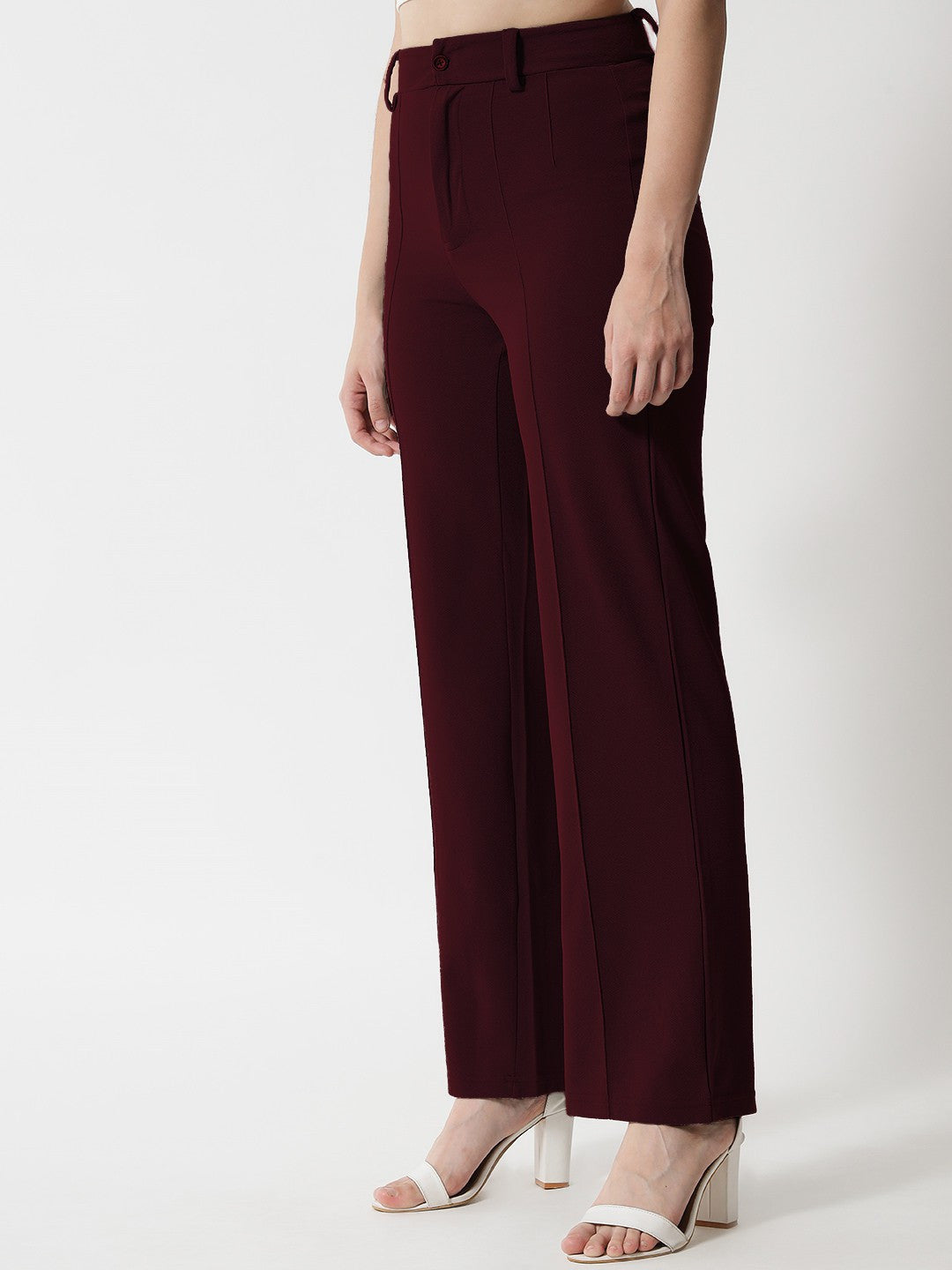 KOTTY Regular Fit Women Maroon Trousers 
