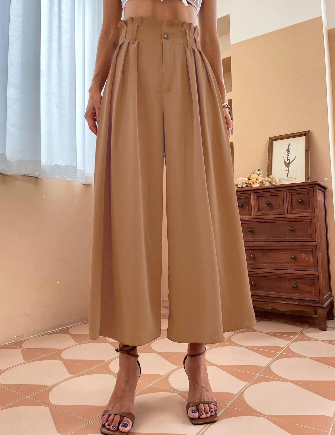 KOTTY Womens Solid Attractive High Rise Pant