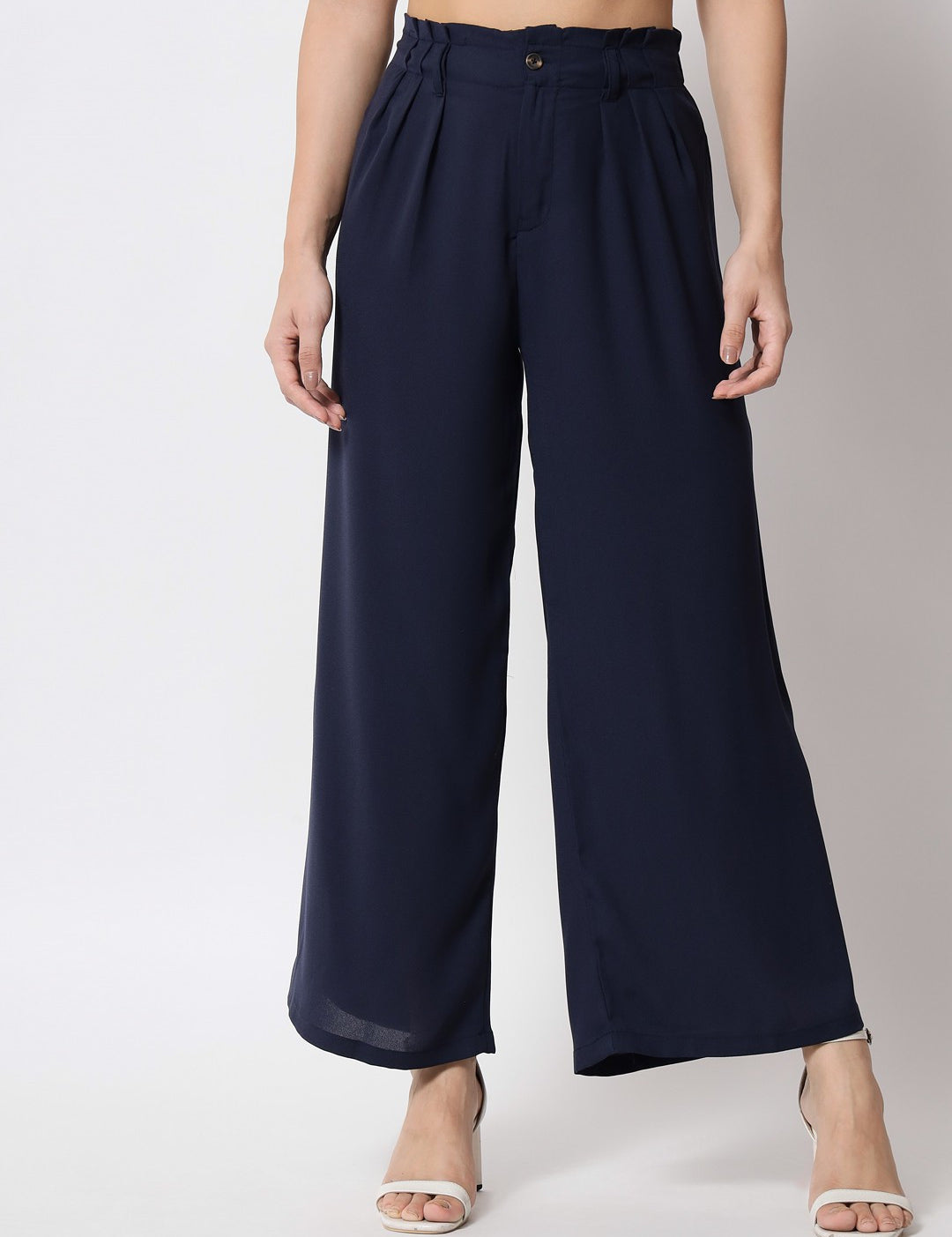 KOTTY Flared Women Dark Blue Trousers 