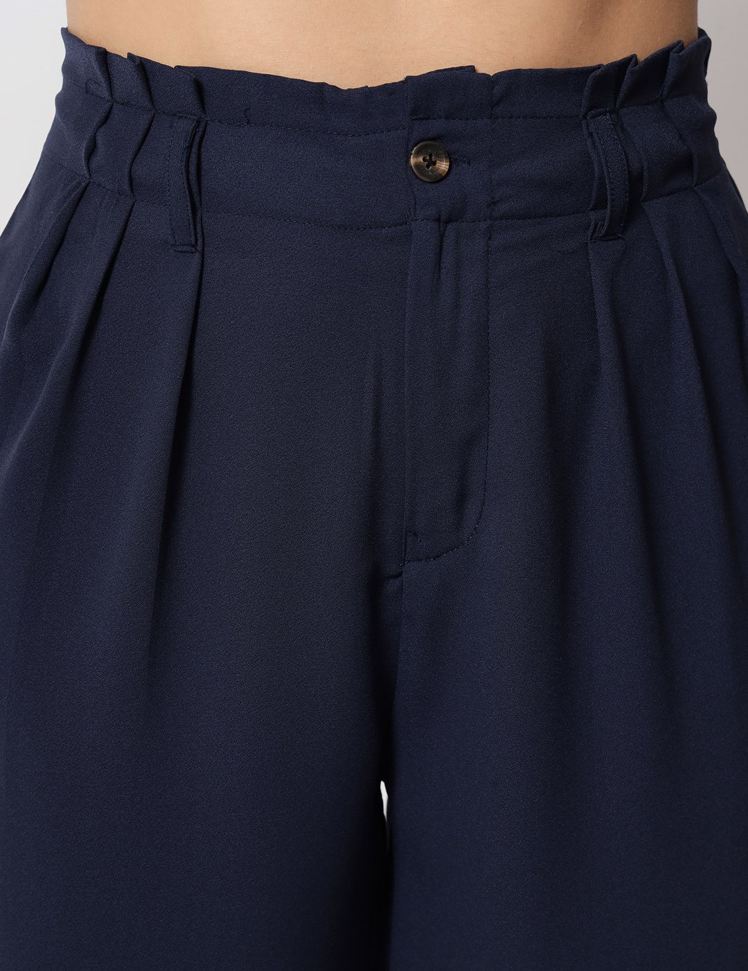 KOTTY Flared Women Dark Blue Trousers 
