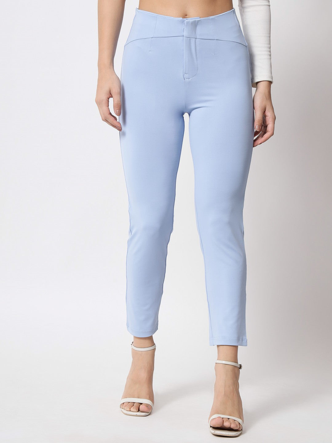KOTTY Skinny Fit Women Light Blue Trousers 
