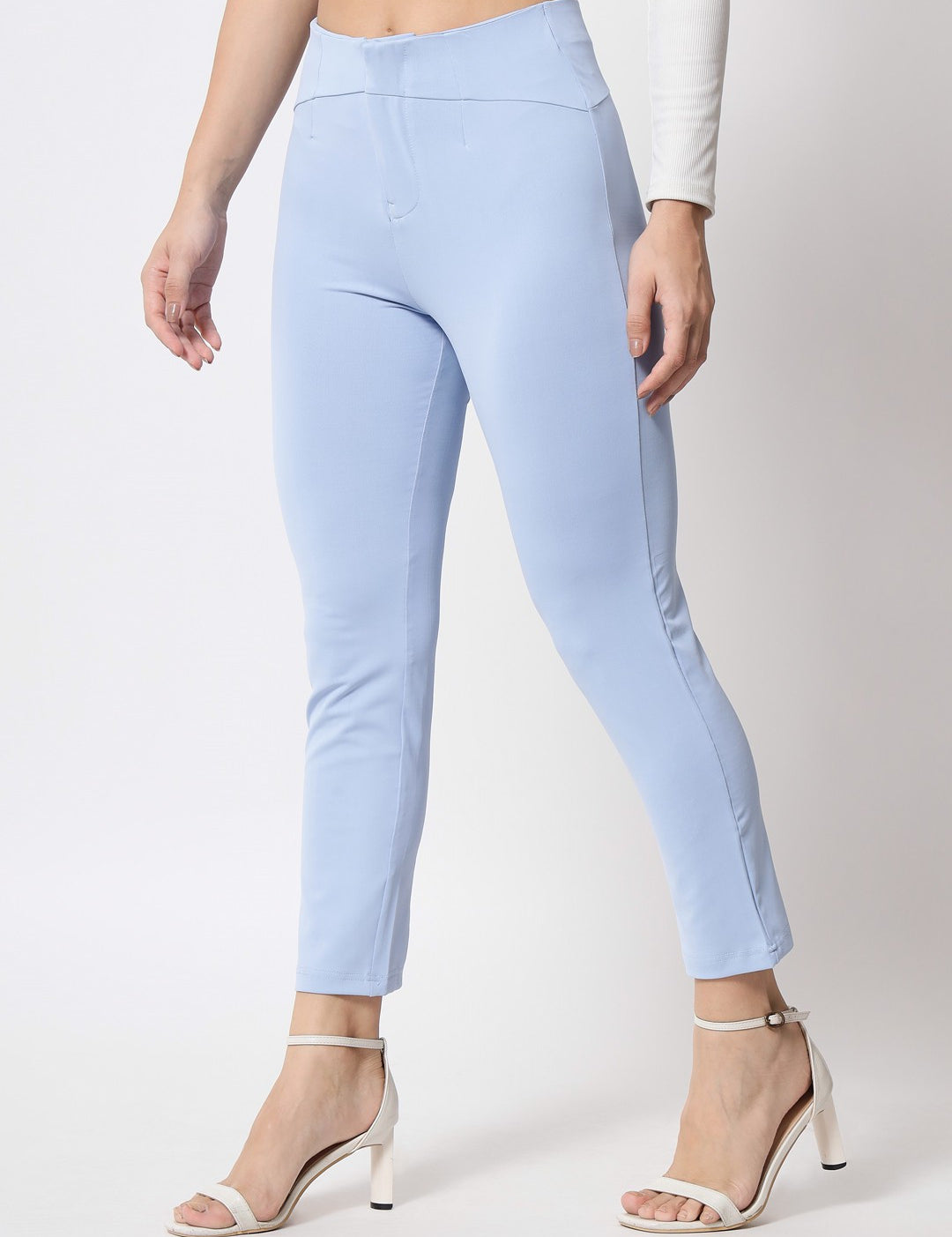KOTTY Skinny Fit Women Light Blue Trousers 