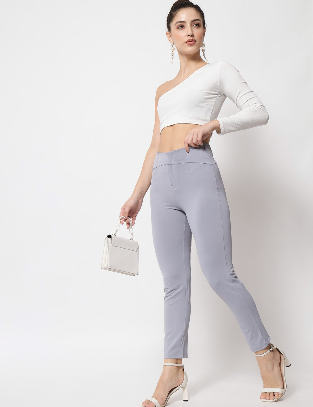 KOTTY Womens Solid Attractive High Rise Pant