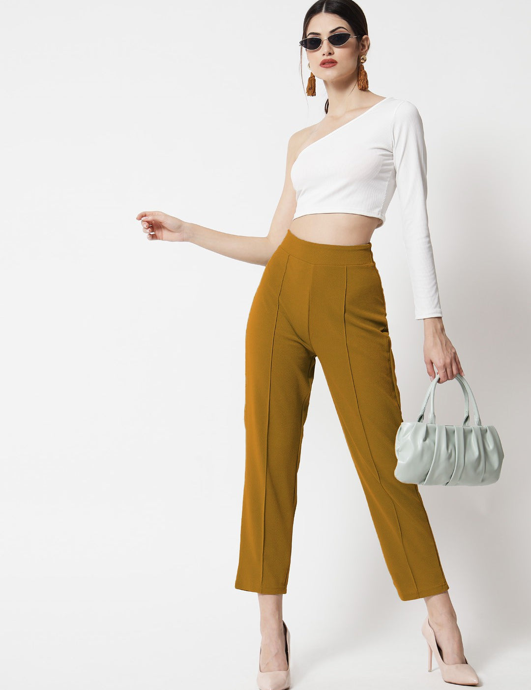 KOTTY Womens Solid Attractive High Rise Pant