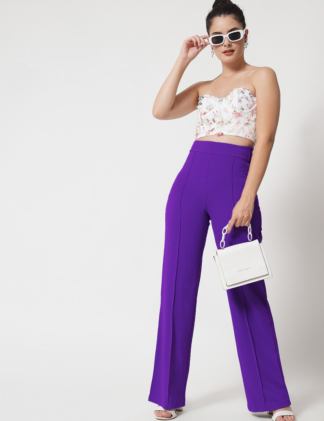 KOTTY Womens Solid Attractive High Rise Pant