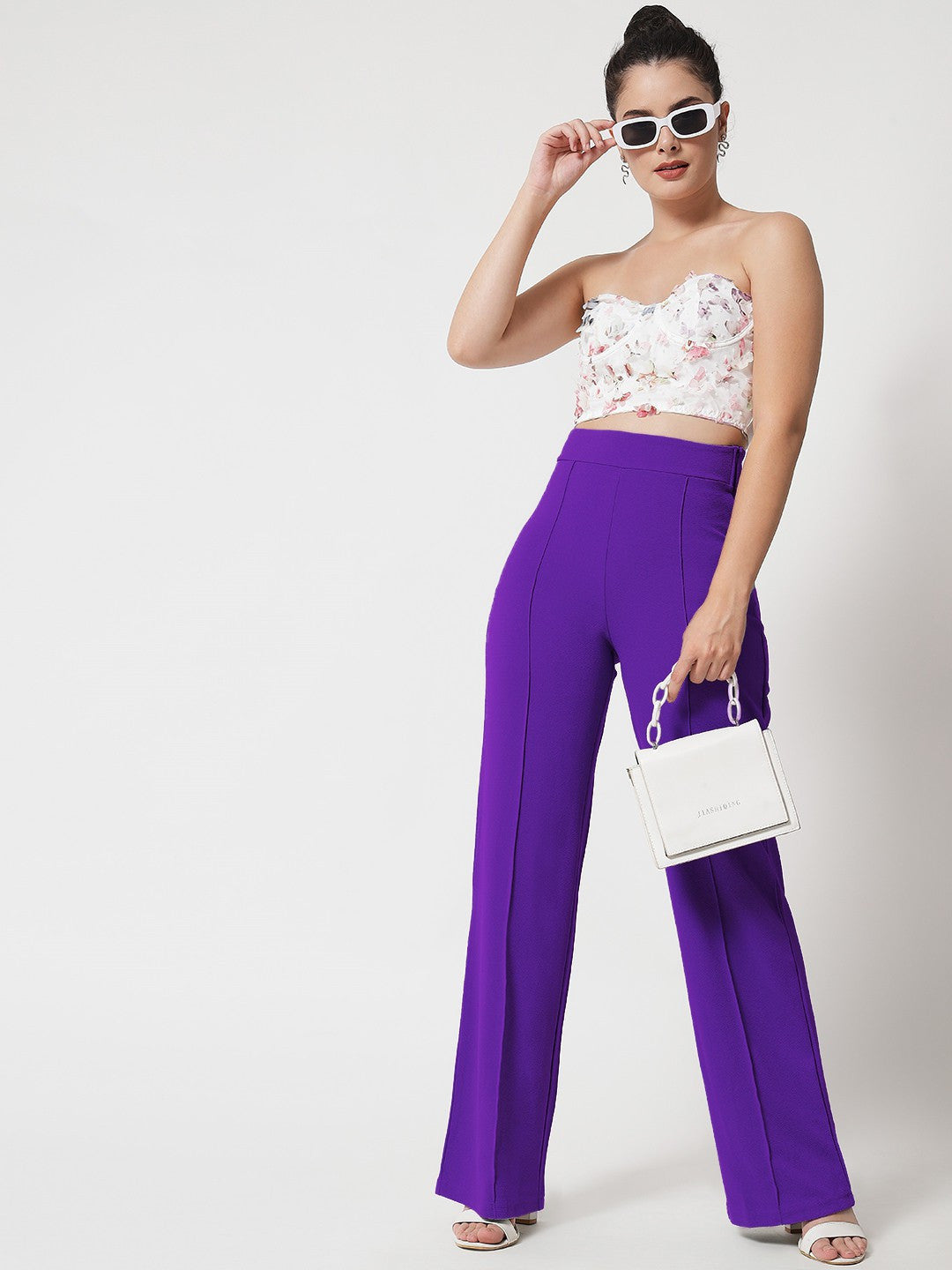 KOTTY Womens Solid Attractive High Rise Pant