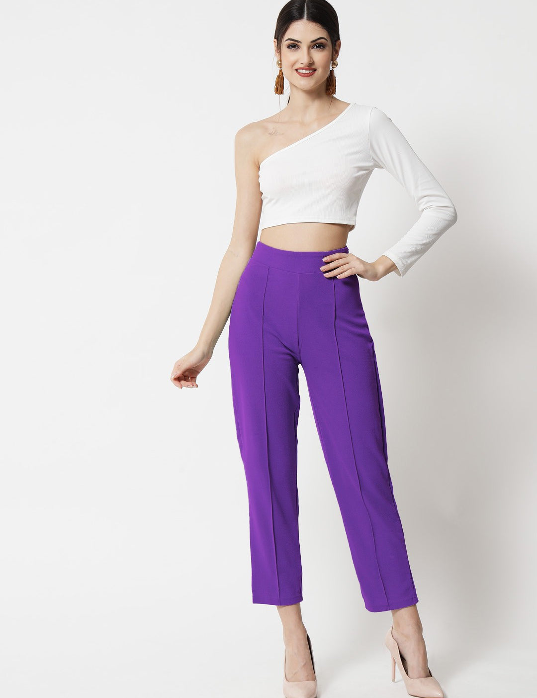 KOTTY Regular Fit Women Purple Trousers 