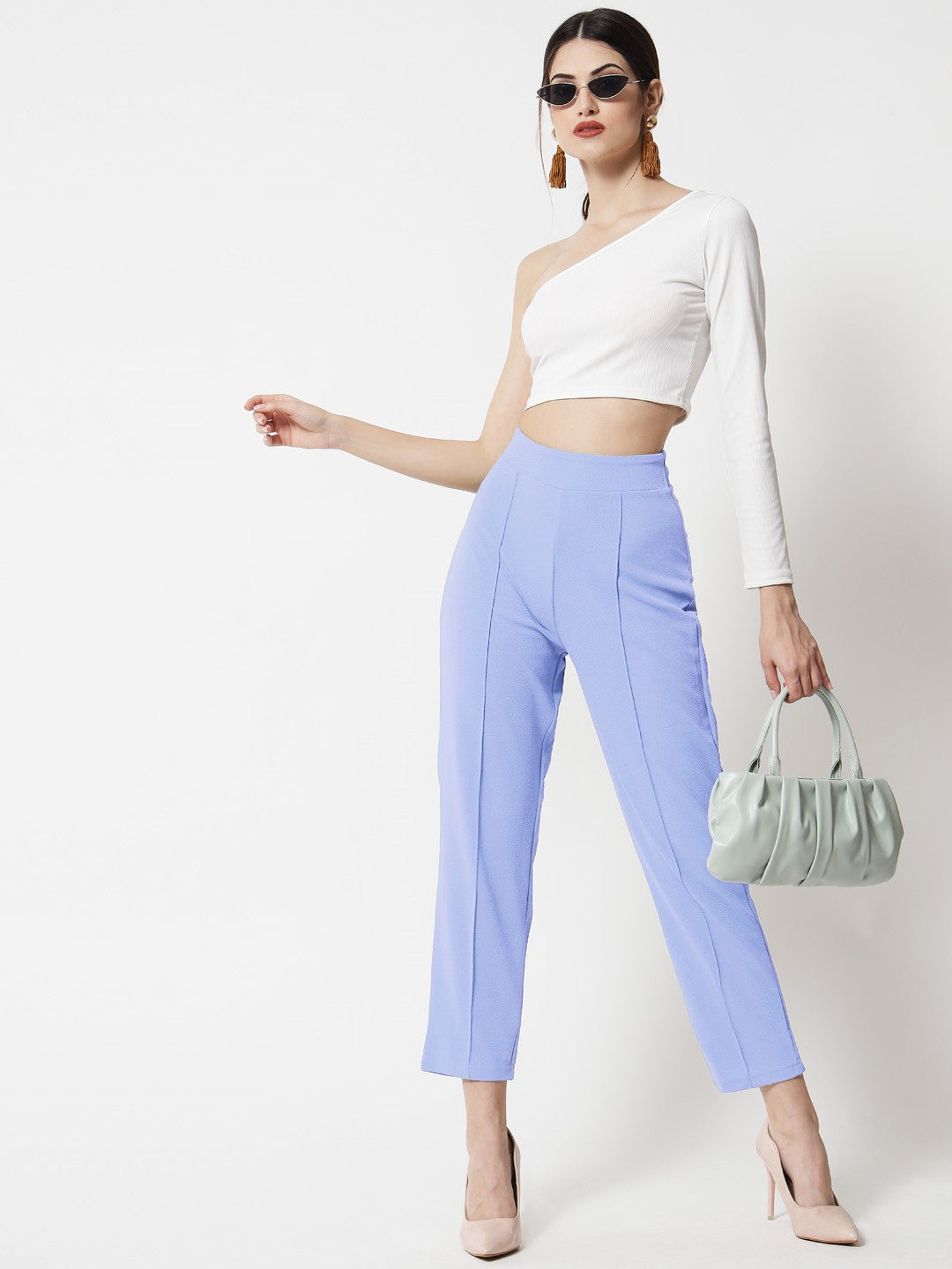 KOTTY Regular Fit Women Light Blue Trousers 