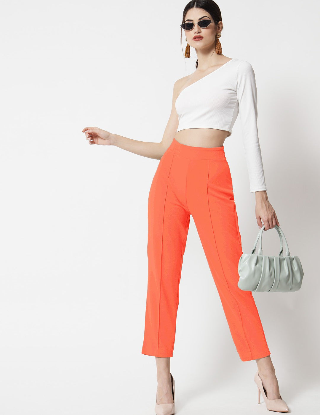 KOTTY Regular Fit Women Orange Trousers 