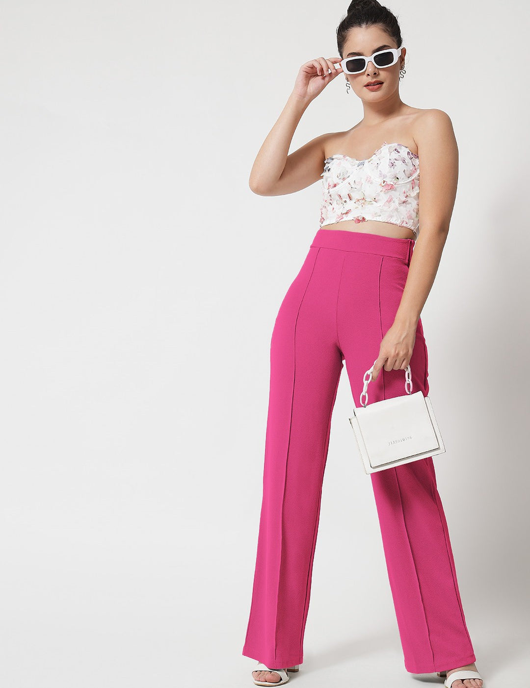 KOTTY Womens Solid Attractive High Rise Pant
