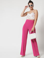 KOTTY Womens Solid Attractive High Rise Pant