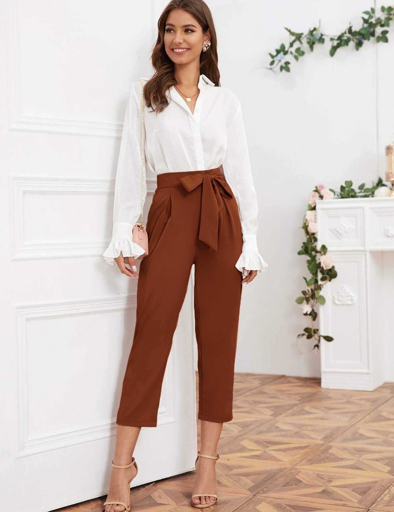 KOTTY Regular Fit Women Brown Trousers 