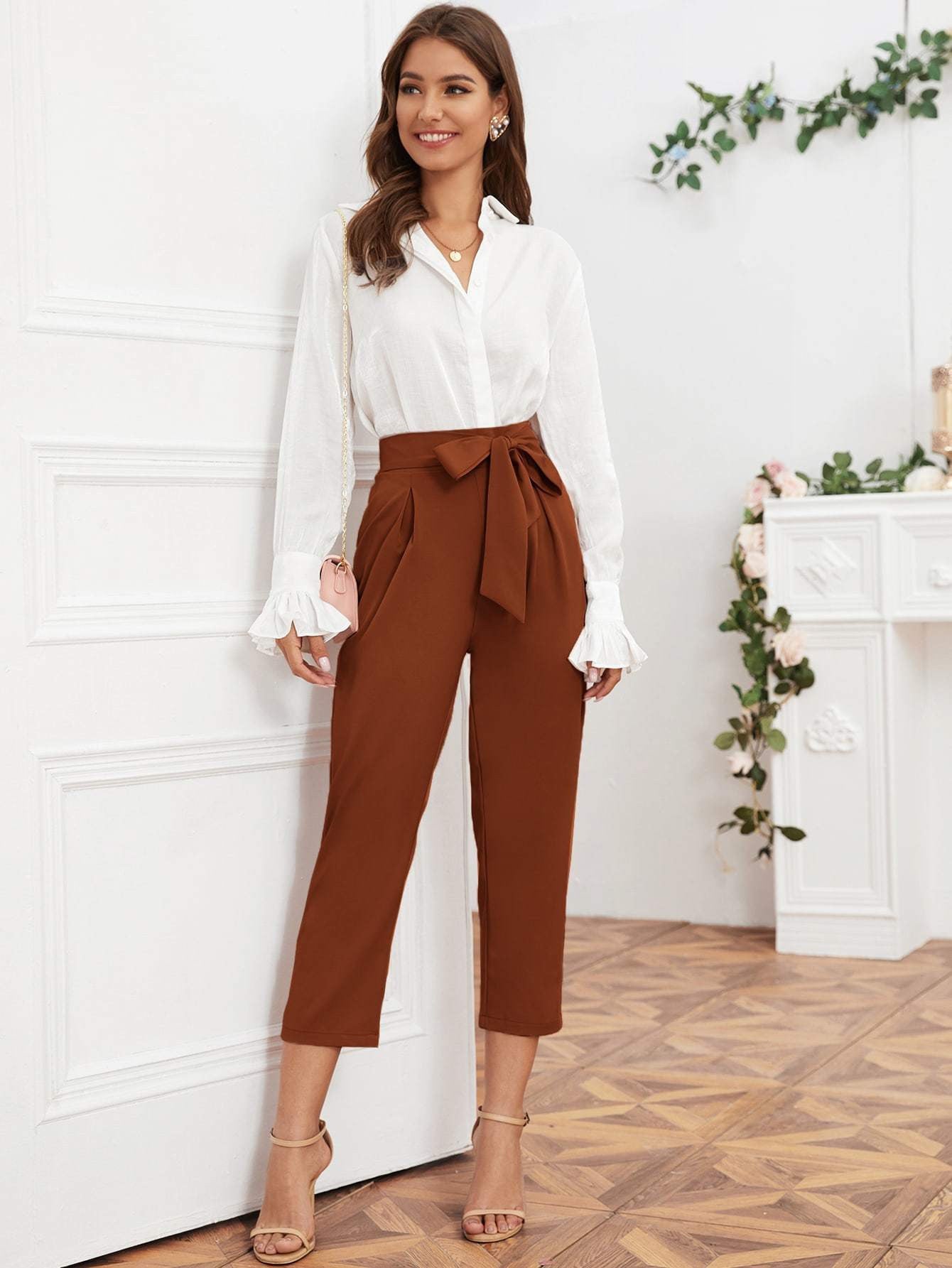 KOTTY Regular Fit Women Brown Trousers 
