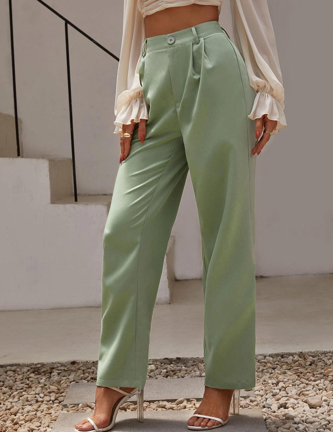 KOTTY Regular Fit Women Light Green Trousers 