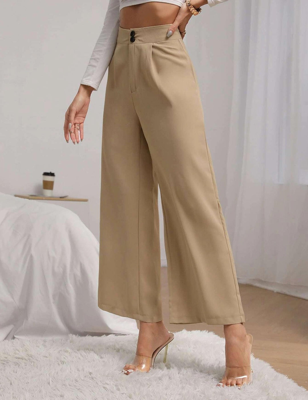 KOTTY Regular Fit Women Beige Trousers 