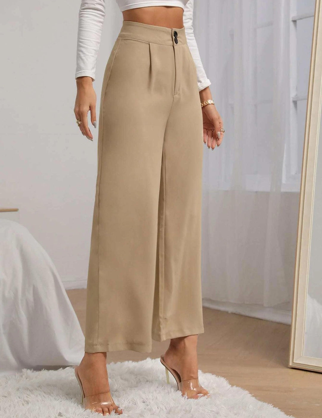 KOTTY Regular Fit Women Beige Trousers 