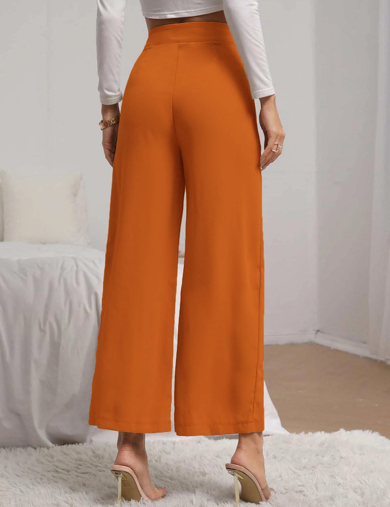 KOTTY Womens Solid Attractive High Rise Pant