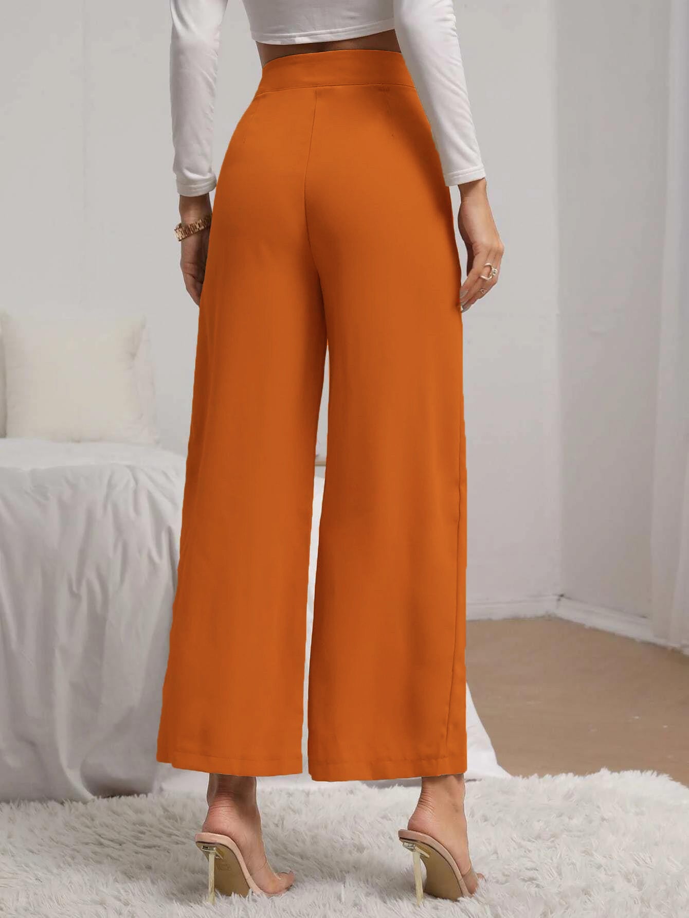 KOTTY Womens Solid Attractive High Rise Pant
