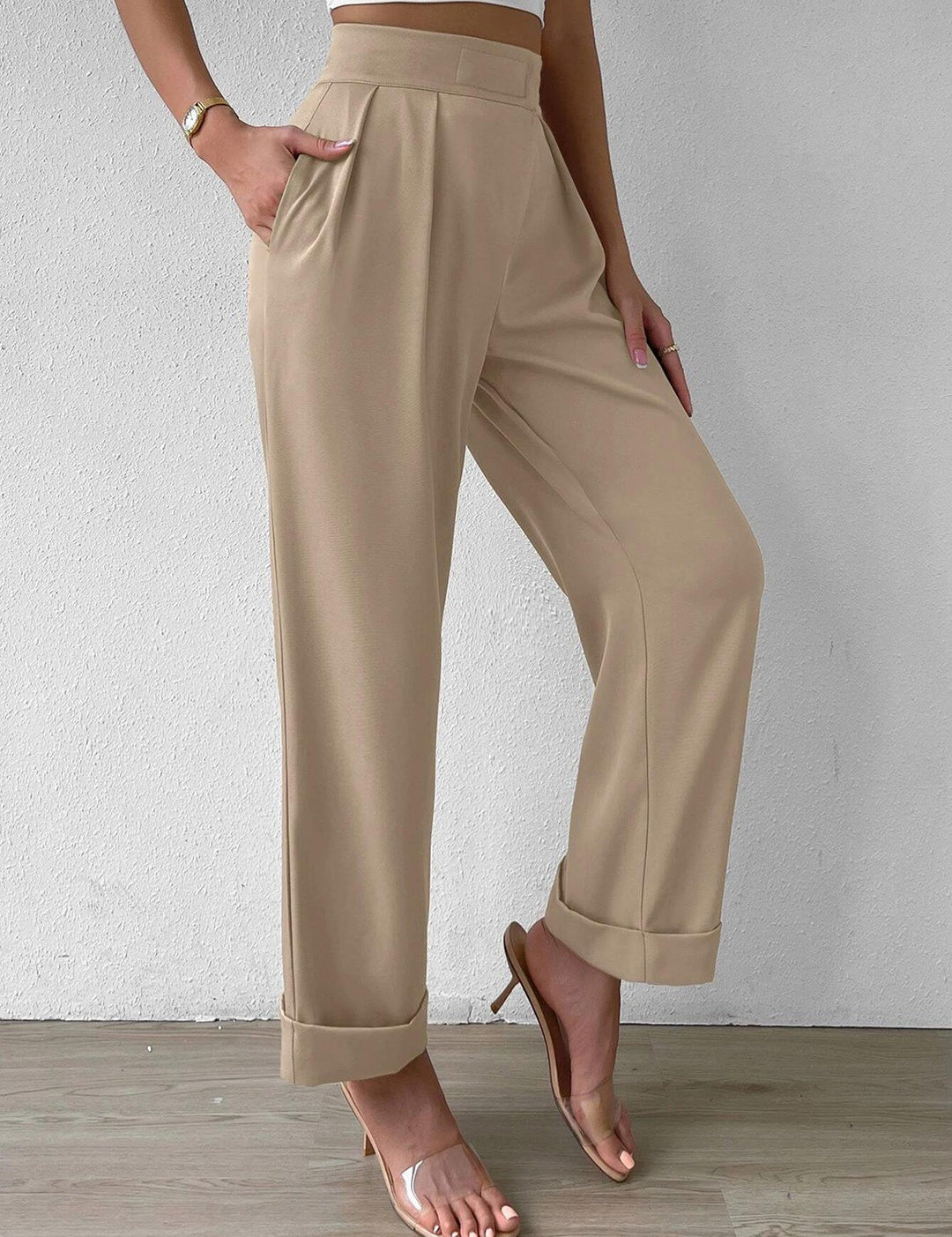 KOTTY Regular Fit Women Beige Trousers 