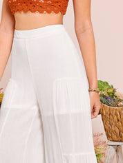 KOTTY Relaxed Women White Trousers 