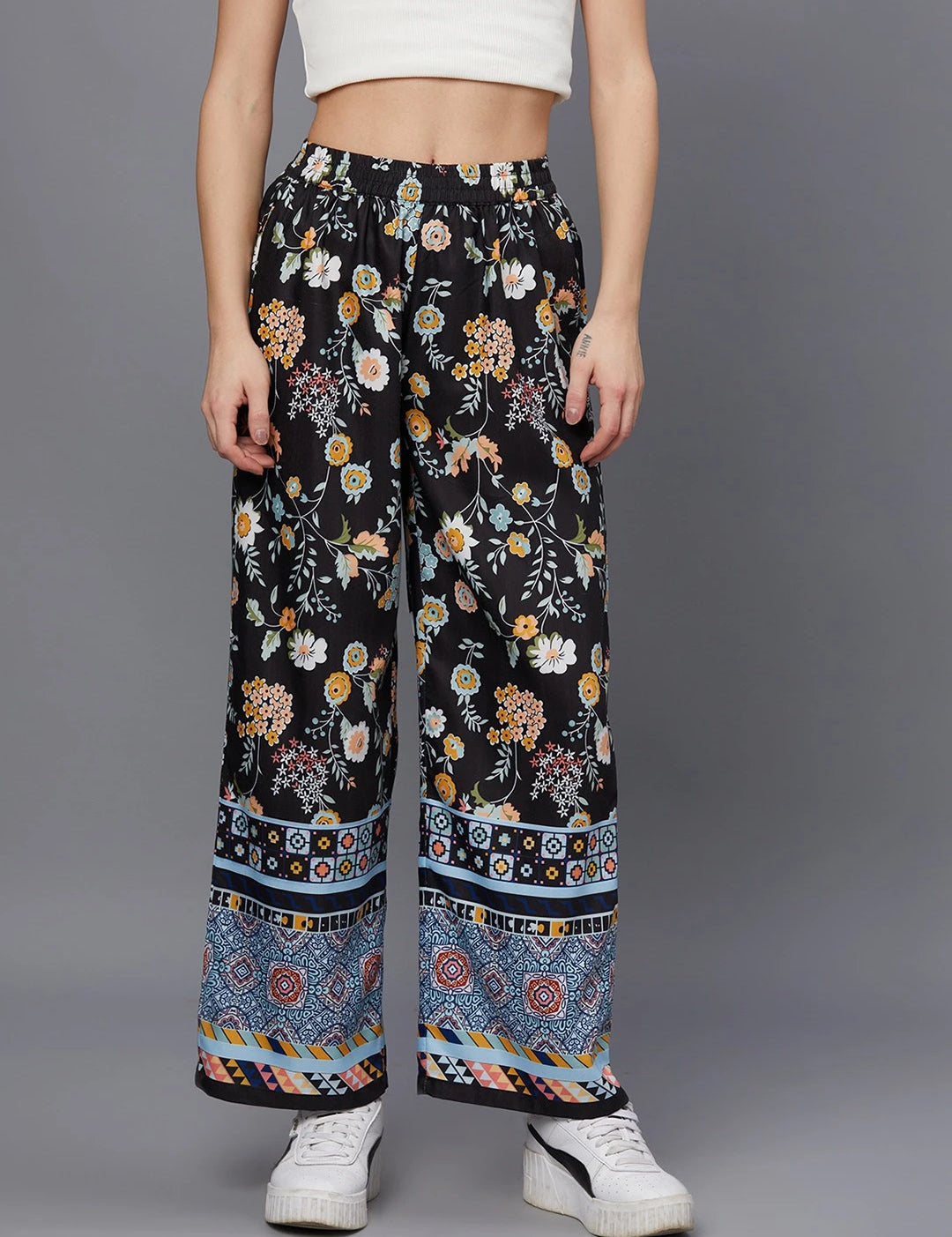 KOTTY Womens Solid Attractive High Rise Pant