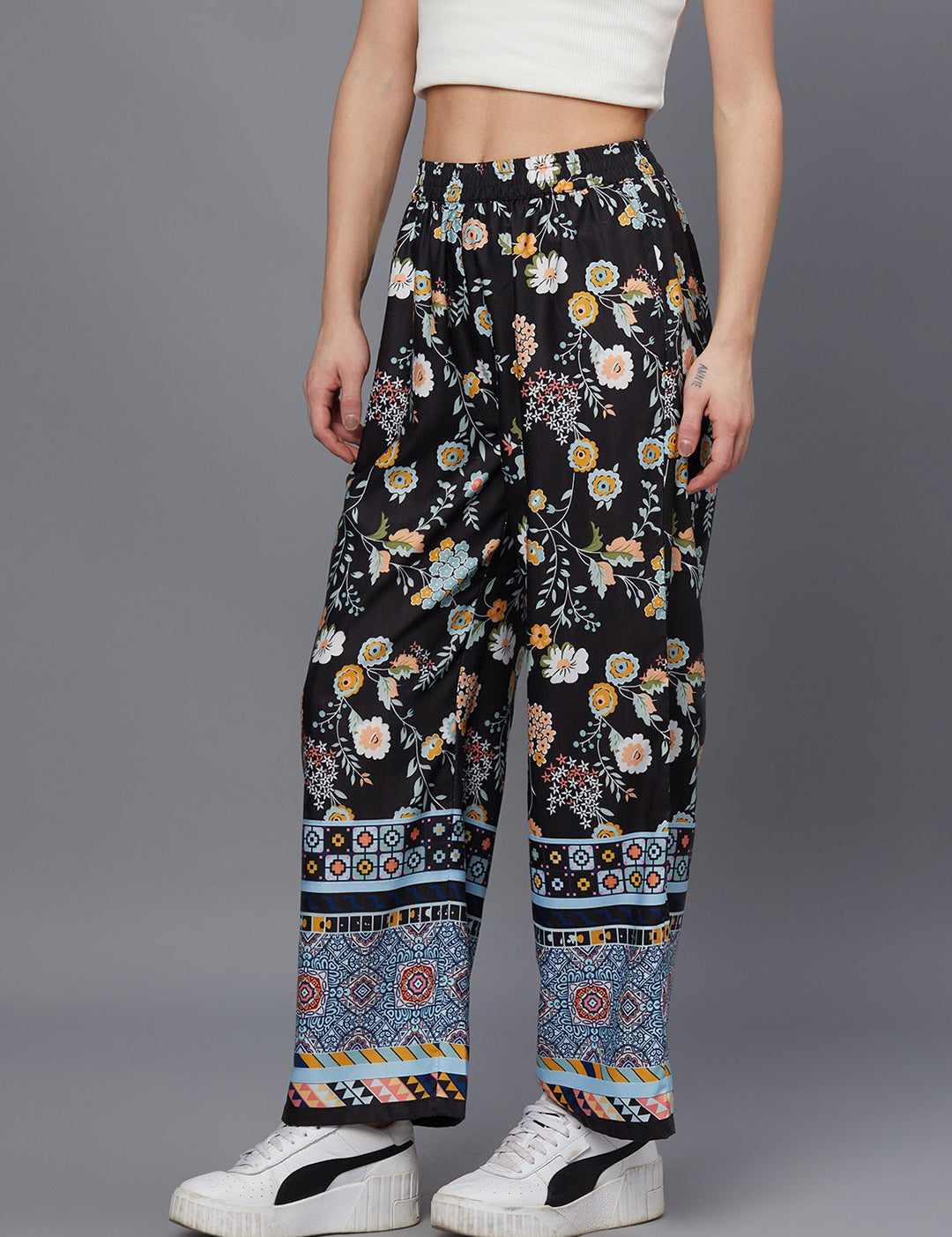 KOTTY Womens Solid Attractive High Rise Pant