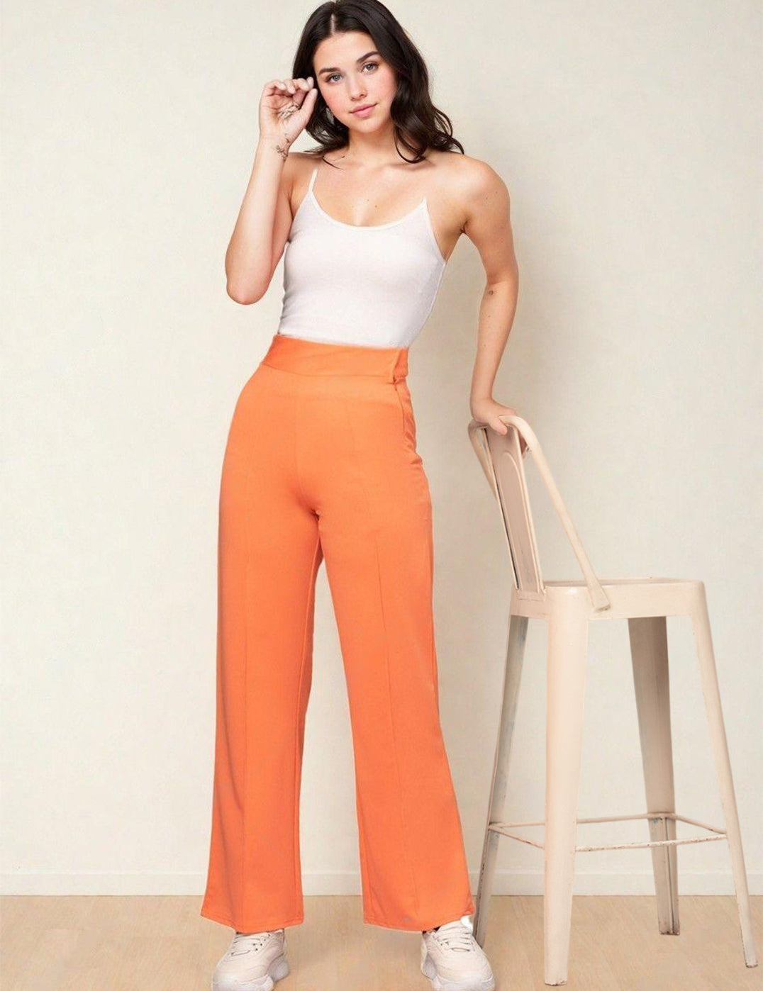 KOTTY Womens Solid Attractive High Rise Pant
