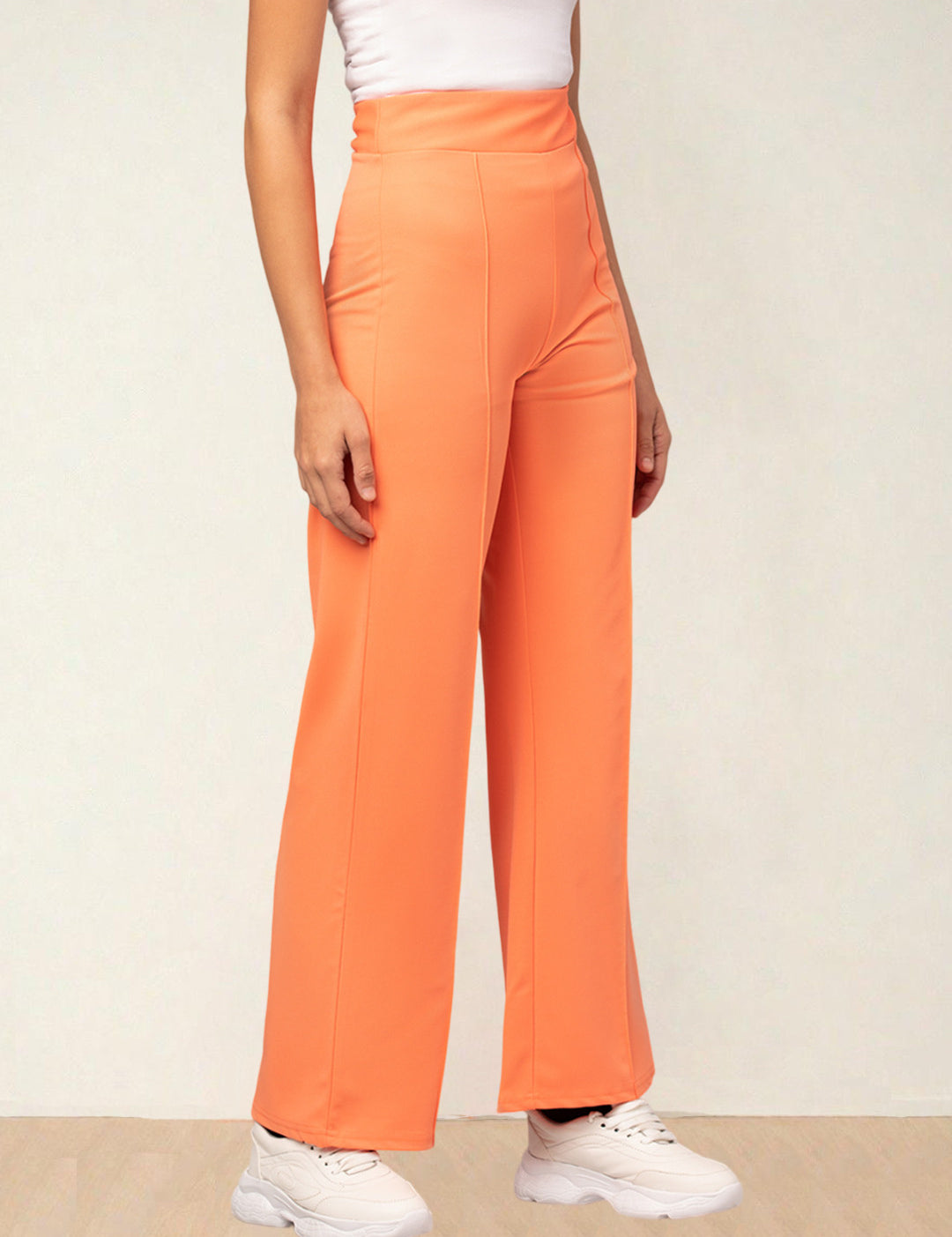 KOTTY Womens Solid Attractive High Rise Pant