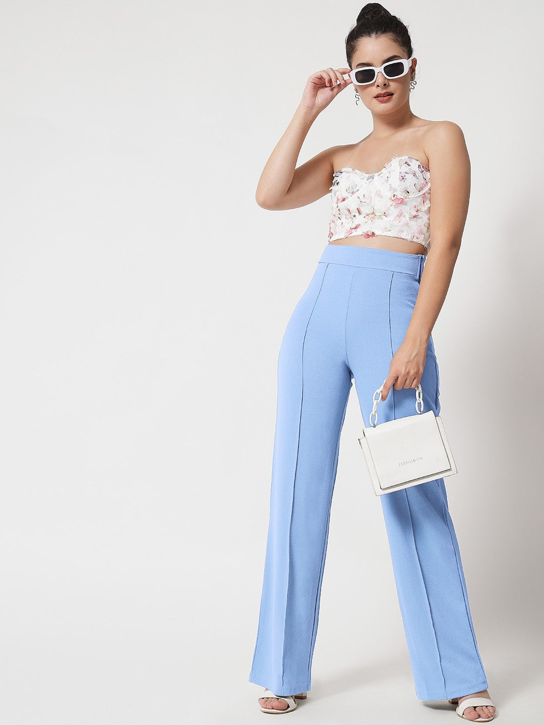 KOTTY Regular Fit Women Light Blue Trousers 