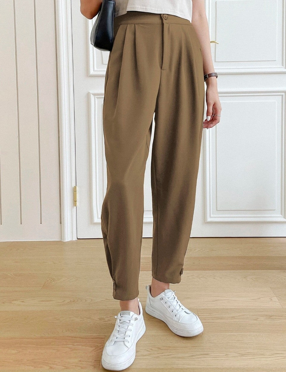 KOTTY Womens Solid Attractive High Rise Pant