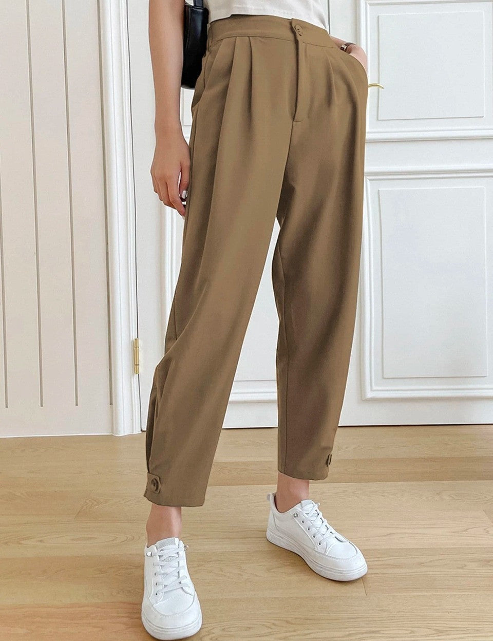 KOTTY Womens Solid Attractive High Rise Pant